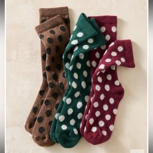 3 Pair Garnet Hill Wool Cashmere Socks NWT